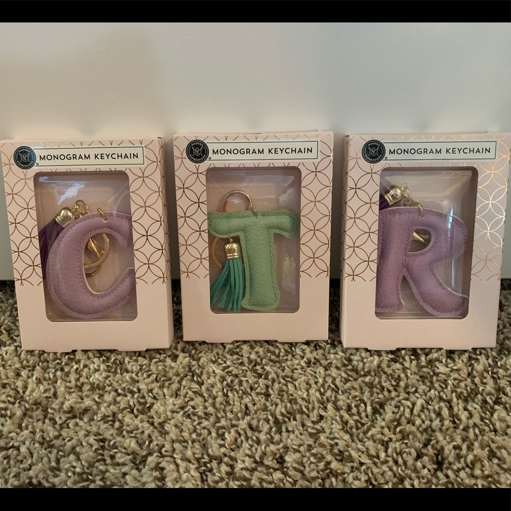 Monogram Keychain With Tassel